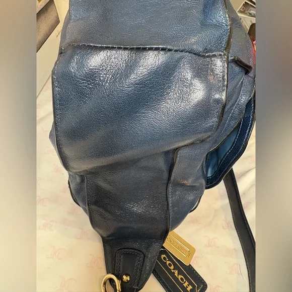 Coach Kristin Elevated limited edition Navy Leather Satchel No. B1193- 16823 - Picture 8 of 14